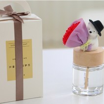 곰돌이 석고 스틱으로 발향이 좋은 카네이션 디퓨저, 분홍꽃_우디씨센트, 분홍꽃_우디씨센트