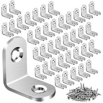 80PCS 나사와 40PCS L 브라켓 코너 코너 브라켓 목재 가구 Bedframe 내각에 대한 각도 브라켓 패스너, 하나, 은