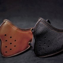 바이크 오토바이 통기성 가죽 라이더 마스크 럭셔리 레트로 패션 안면 방풍 커버 블랙