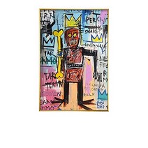 Basquiat 장 미쉘 바스키아 작품 / 호텔 카페 집 거실 인테리어 캔버스 벽걸이 그림액자 27, 블랙