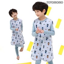 토토와모모 유아 어린이 남아 보온 삼중직 수면 조끼 슬리핑 누빔 P슈퍼크루