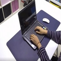 제이와이홀딩스 와이드데스크매트 컴퓨터 책상 게이밍 대형 가죽 마우스패드, 그레이