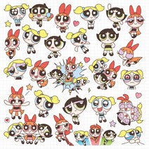 빅사이즈 파워퍼프걸 인스 인쇄소스티커