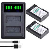 배터리 카메라용 밧데리 1800mAh EN-EL9 배터리 + 니콘 D40 D60 D3000 디지털 카메라, 01 2 battery 1 charger