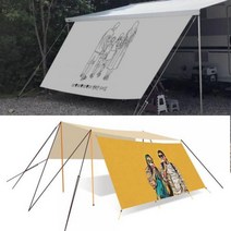 맞춤제작 나만의 감성 사이드월 어닝 프론트월 렉타 타프 드로잉 디자인, 타프 3.3M (3300mm) _ E 캠프파이어(카라반
