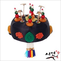 서연한복/J03_고급족두리-검정떨잠/공단족두리/수공예