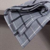 블루그레이 체크 울 블랑켓.게인스보로컬렉션