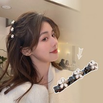 눈부신 게으름뱅이 머리핀 앞머리 옆머리 잔머리 핀, 작은 꽃 머리핀 흰색