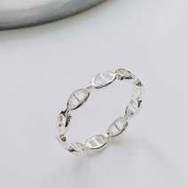 [써지컬+은도금) 오벌 체인 샹달 반지