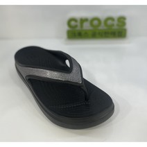 크록스 슬론 샤인 웨지 플립 블랙(206919)