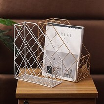 인테리어 잡지 꽂이 심플 철제정리함 매거진 브로셔, 2단 블랙