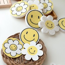 주방 스펀지 스마일 압축 수세미 (6개입), 스마일 수세미_1set (6개입)