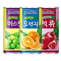 GK 썬키스트 오렌지 사과 머스캣 석류 망고 175mlX30캔X3박스 생과일 주스 쥬스 과일 추천, 썬키스트 머스캣 175mlx30캔x3박스(90캔)