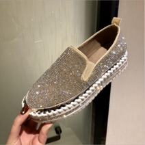 알리팡(Alipang) 여성 슬립온 봄 가을 겨울 블링 스팽글 운동화 캐쥬얼슬립온