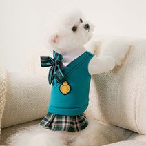 강아지커플룩 반려견커플룩 강아지견주커플룩 시밀러룩 반려견 커플룩 견주 반려견커플룩 대학 스타일의 유니폼 강아지 나비 넥타이 커플 착용 중소형 개 애완 동물 옷 가을과 15, 녹색-1, m
