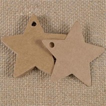 100Pc 스타 크래프트 종이 라벨 태그 웨딩 크리스마스 할로윈 파티 부탁 선물 카드 수하물 포장 3 Clour, 한개옵션1, 03 Brown
