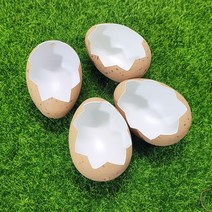 한소픈 깨진 계란 모형 달걀 모형 부활절 소품 부활절꾸미기 부활절달걀 미술재료 에그공예, B타입 4개, 브라운