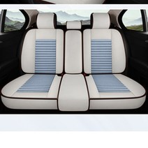 카시트 커버 세트 아마 쿠션 계절 범용 대부분의 4 도어 세단 패치워크 보호 트럭, 06 PQ484-HWhiteBlue