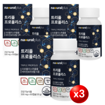 [오늘발송]트리플 프로폴리스 3박스 3개월분 식물성캡슐 고함량 플라보노이드 구강항균 항산화 영양제 내츄럴플러스 그린 레드 프로폴리스 90일분