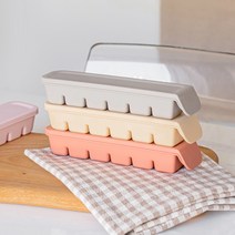 퍼기 이중 밀폐 이유식 큐브 6구, 베이지+파스텔핑크, 2개