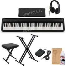KAWAI 가와이 ES120B 블랙 디지털 피아노 88 건반 X자 스탠드 의자 헤드폰 세트, 기본