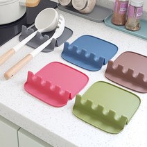 파파스터프 엘로니 실리콘 국자받침 조리도구 거치대, 올리브그린