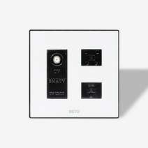 베토 화이트 콘센트커버 사각 CATV+4P+8P