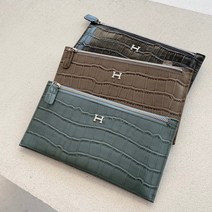 헤르몬 로딘 소가죽 와니 크로커 H 슬림장지갑