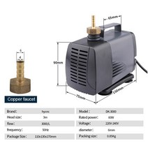 순환모터 수중 온수순환용 보일러 순환용 60W 3.0M 잠수정 워터 펌프 3000L/H 리프트 CNC 라우터 CO2 레이, 3.0m 60w, 3000리터, 01 3.0m 60w_01 3000L