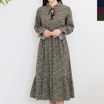 JCN665854UND 8801 여자플라워밑단프릴원피스/여성의류/여자원피스/원피스/가을원피스/겨울원피스/플라워원피스/프릴원피스/밑단프릴/프릴