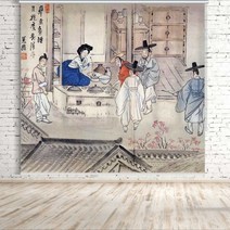 전통 동양화 신윤복 주사거배 롤스크린 200429-C