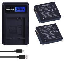 파나소닉 카메라 배터리 2pc 1500mah cga-s005e s005 dmw-bcc12 + lcd usb 충전기 lumix dmc-lx1 lx2 lx3 fx3 fuji