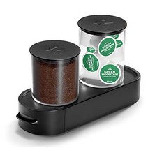 Keurig 포드 및 그라운드 커피 저장 장치 포드 및 그라운드 저장 장치 최대 12온스의 그라운드 커피 및 12K-컵 포드 보관 블랙, 커피 스테이션