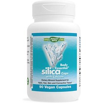 Natures Way Body Essential Silica Capsules with Calcium ampamp 비타민 D 손톱 모발 피부 결합 조직 지원x 90 캡슐