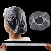 골든트리 일회용 투명 비닐 헤어캡 100매입 샤워 염색 미용모자 비닐캡, 투명 100개입