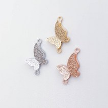 미니 나비 양고리펜던트 팔찌재료 데일리 목걸이, OR(실버)