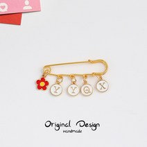 네잎클로버뱃지 행운 응원 선물 수유역 노점 커플 행운 맞춤제작 팬던트 펜던트 네잎클로버 브로치, 플라워 문구4가지 요청사항 기재