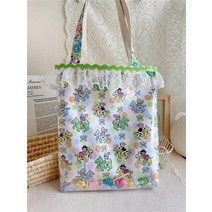 프레쉬 큐티 하라다치 캐릭터 프린트 면직물 투명 샌들 숄더백 공장도매