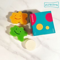 퓨어클링 1개월사용 주방키트 수세미 주방설거지비누, 더블팝1개+파인팝1개(화이트)+설거지비누