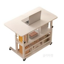 사이드테이블 책상겸테이블 튼튼한 높이조절 미니 책상 1인용 이동식 조립식 컴퓨터 다용도 원룸 자취, 블랙, 60cm x 40cm, 1단