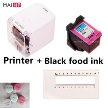 도트프린터 인쇄기 영수증 사무용 송장 다용도 라벨 WIFI PrinCube DIY 라벨 프린터 식용 잉크 케이크 컬, 02 with black food ink