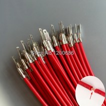 10CM 플러그 2.8mm 압착 단자 수 스페이드 커넥터 케이블 50 개 빨간색 0.5MM2 와이어, 09 YELLOW