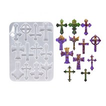 레진아트/실리콘몰드/십자가몰드 12종세트/홀타입