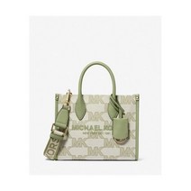 ☂️Michael Kors Mirella ☄️Small☄️ Logo Jacquard Crossbody Bag Light Sage