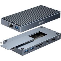 오리코 9in1 NVMe SSD 독 맥북 도킹스테이션 포트확장 PD 100W RJ45 HDMI TF/SD USB3.1 3.5mm 오디오 잭 CDH-9N