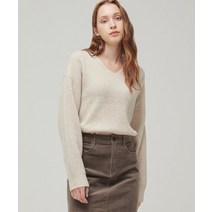 [빠른출고]/무신사 스탠다드안다르D 우먼즈 램스울 리브드 브이 넥 니트 [오트밀] WOMENS LAMBSWOOL RIBBED V NECK KNIT [OATMEAL]