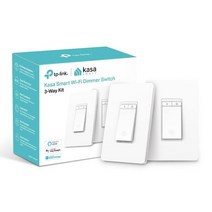 Kasa Smart 3방향 조광 스위치 키트 알렉사 구글 어시스턴트 SmartThings와 호환 조도 조절가능 조명 중립 와이어 필요 2.4GHz ETL 허브 없음KS230 화이트