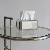 무타공마켓 미드센츄리 프리미엄 사각티슈 케이스 냅킨 티슈 홀더, 실버