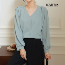 [카라] KARRA 브이넥숄더셔링블라우스_KB3SBL057C