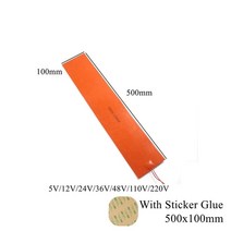 12v전기장판 12볼트전기장판 12v 온열 차량 자동차 전기 겨울 매트 시트 300x300mm 12V 110V 220V 실리콘 고무 난방 패드 사각 플랫 히트 밴드 플레이트 방수, [04] 36V or 48V, [18] 500x100mm
